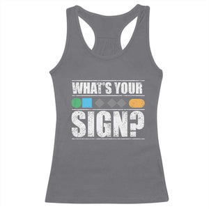 Funny Ski Snowboard Whats Your Sign Racerback Tank Top TS11 Charcoal Print Your Wear