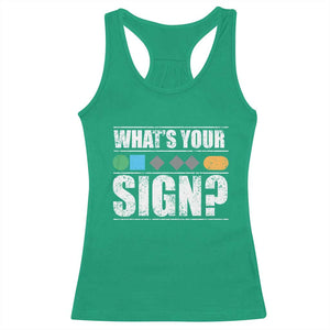 Funny Ski Snowboard Whats Your Sign Racerback Tank Top TS11 Irish Green Print Your Wear
