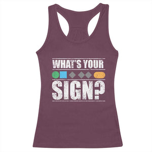 Funny Ski Snowboard Whats Your Sign Racerback Tank Top TS11 Maroon Print Your Wear