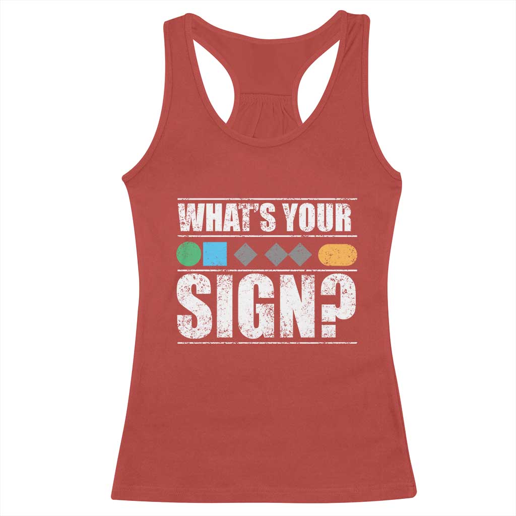 Funny Ski Snowboard Whats Your Sign Racerback Tank Top TS11 Red Print Your Wear