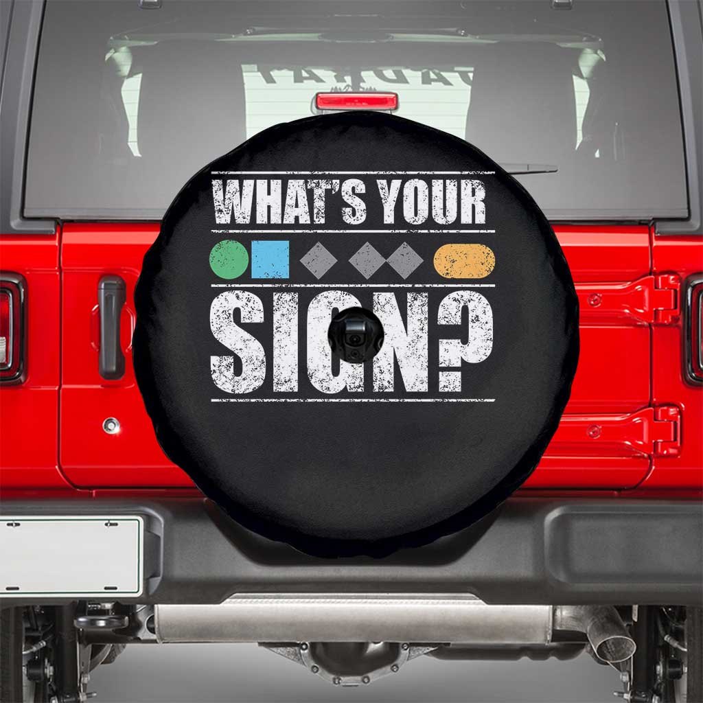 Funny Ski Snowboard Whats Your Sign Spare Tire Cover TS11 Black Print Your Wear