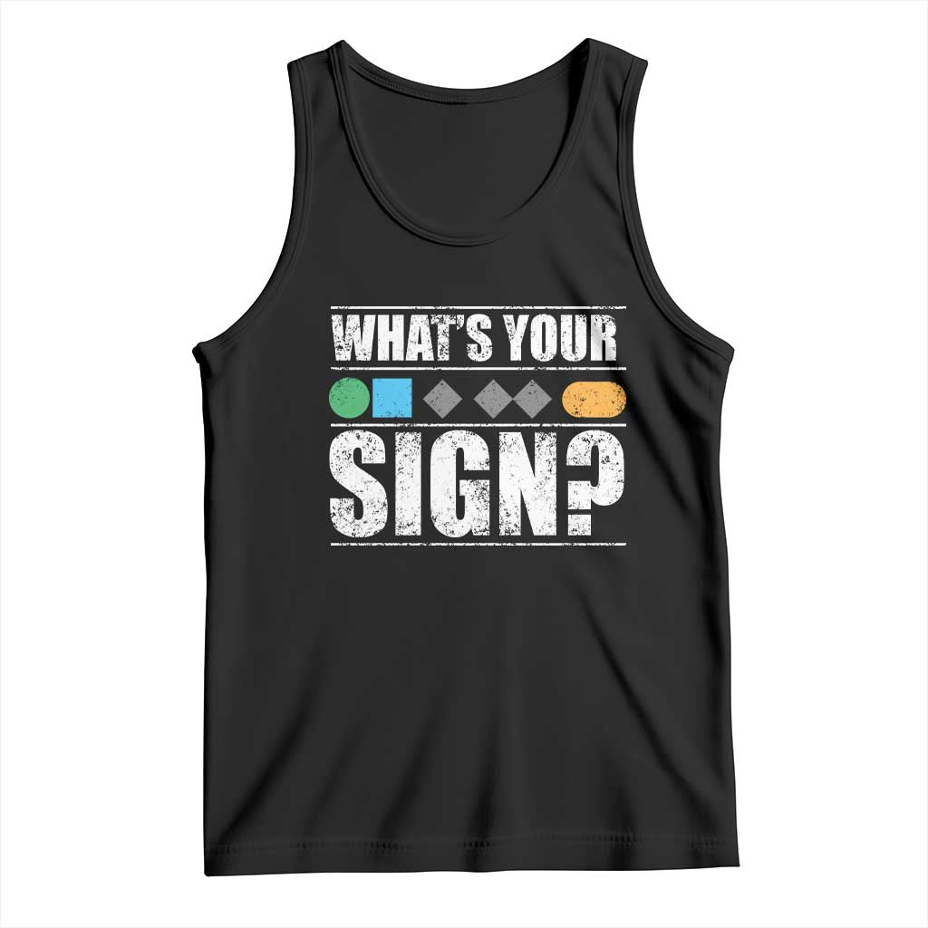 Funny Ski Snowboard Whats Your Sign Tank Top - Print Your Wear