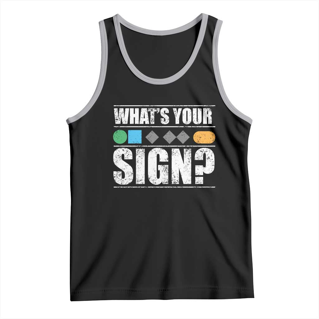 Funny Ski Snowboard Whats Your Sign Tank Top TS11 Black Athletic Heather Print Your Wear