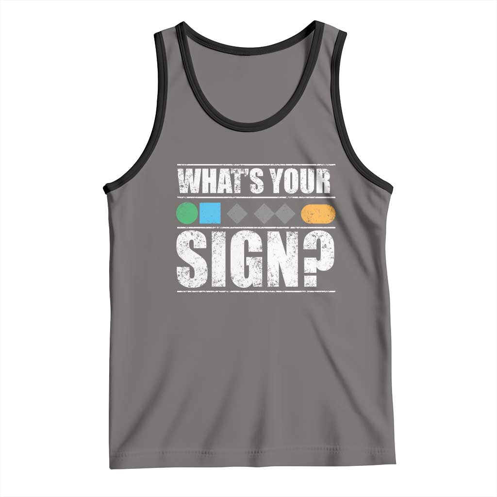 Funny Ski Snowboard Whats Your Sign Tank Top TS11 Deep Heather Black Print Your Wear