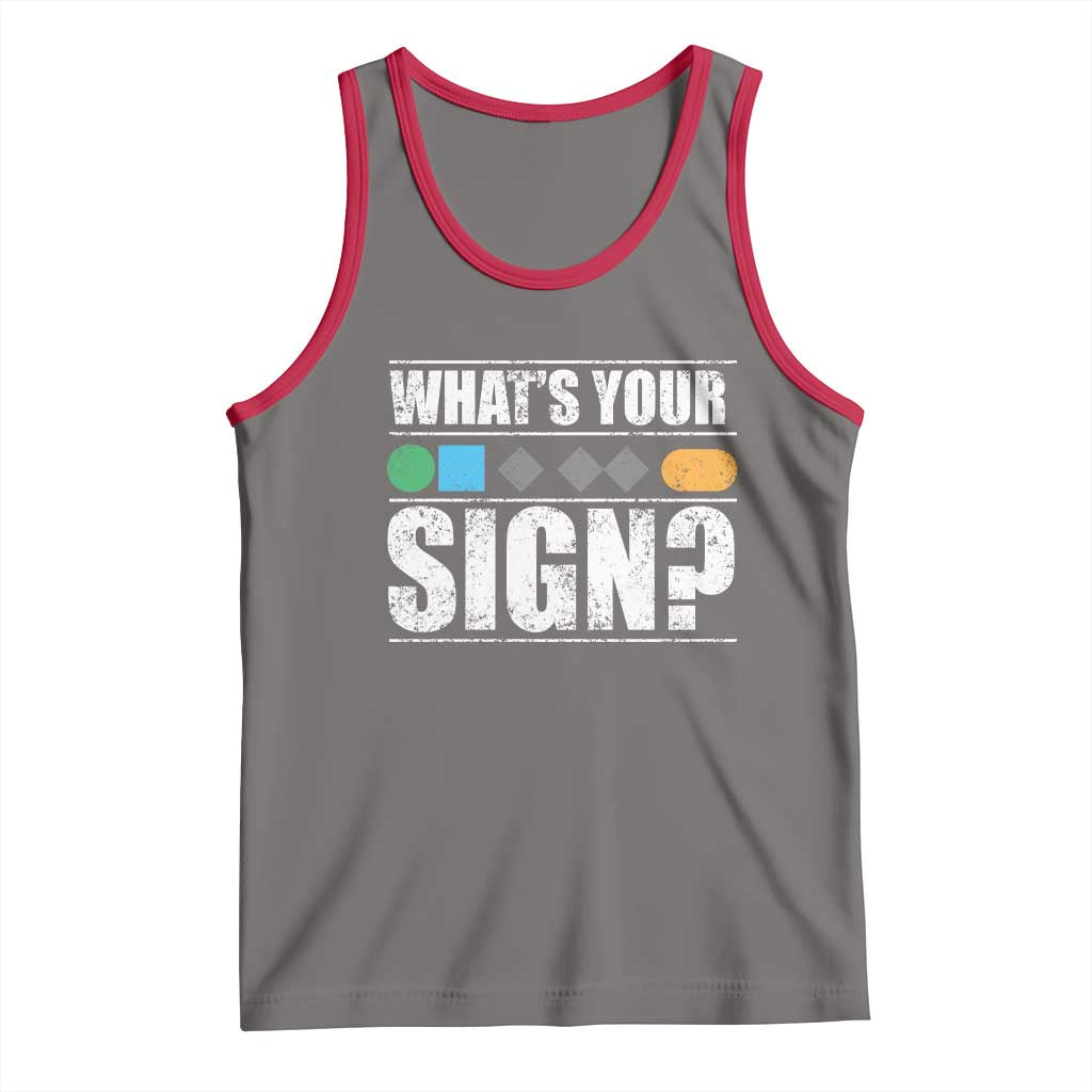 Funny Ski Snowboard Whats Your Sign Tank Top TS11 Deep Heather Red Print Your Wear