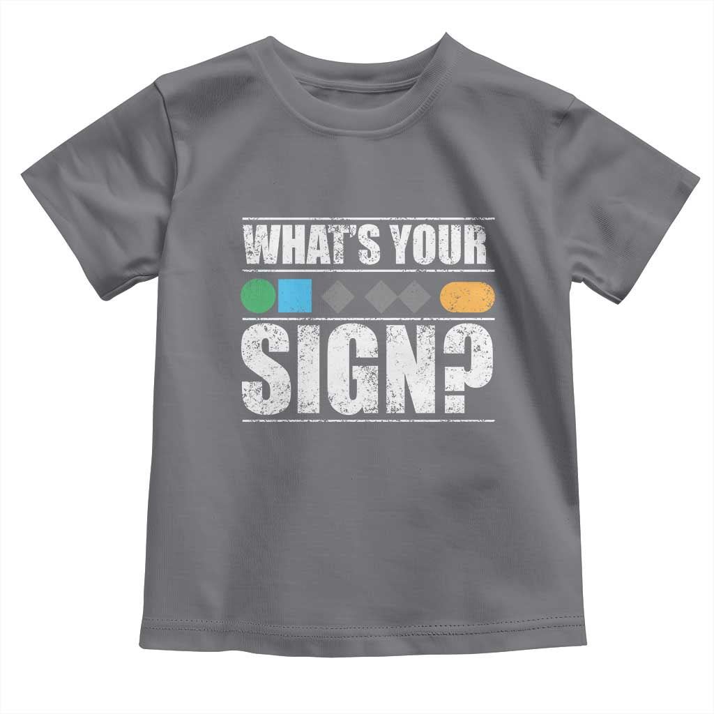 Funny Ski Snowboard Whats Your Sign Toddler T Shirt TS11 Charcoal Print Your Wear