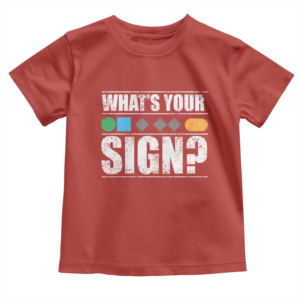 Funny Ski Snowboard Whats Your Sign Toddler T Shirt TS11 Red Print Your Wear