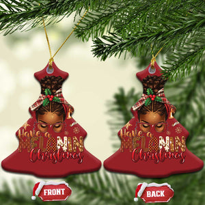 Have A Melanin Xmas African American Girl Xmas Christmas Ornament TS11 Christmas Tree Red Print Your Wear