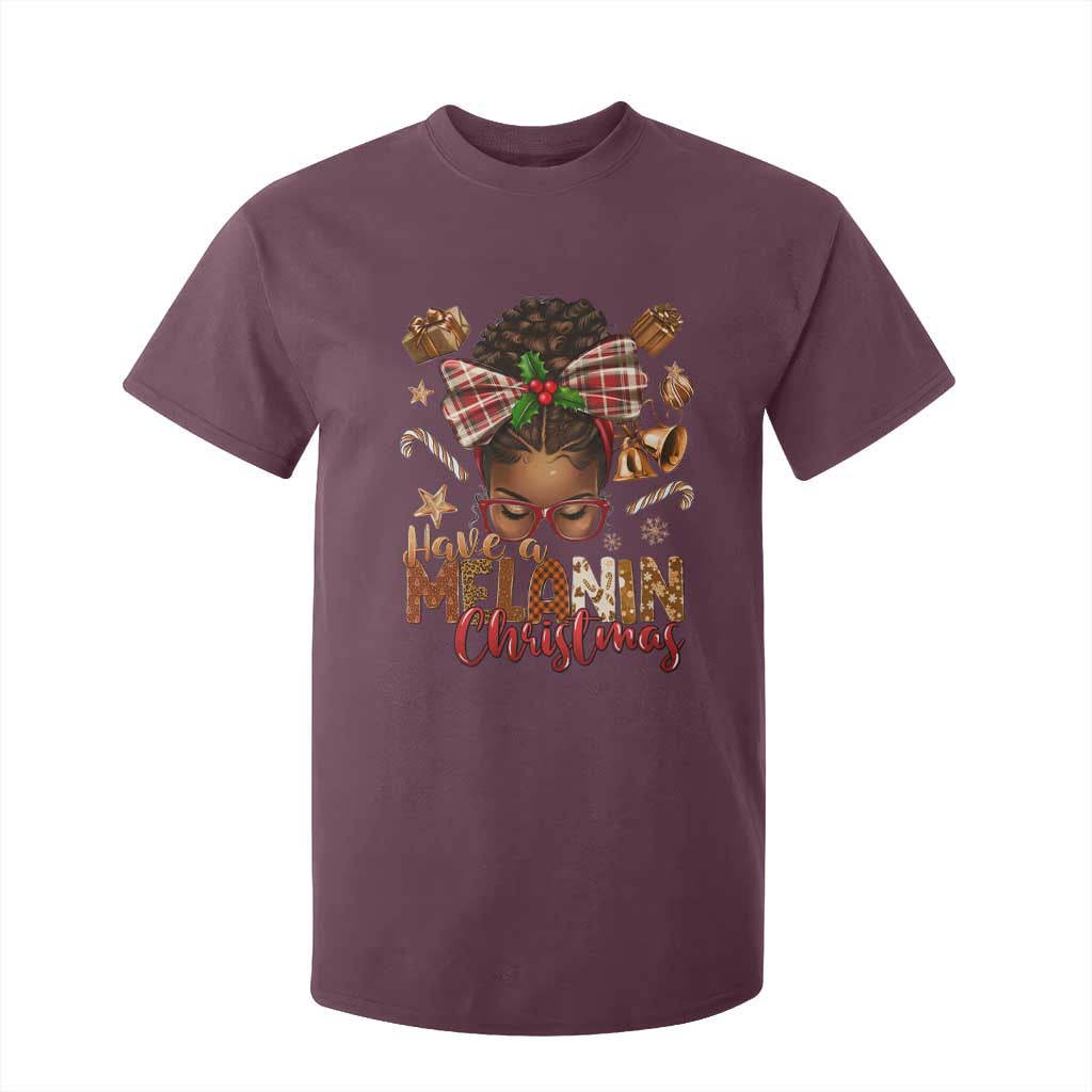 Have A Melanin Christmas African American Girl Xmas T Shirt For Kid TS11 Maroon Print Your Wear