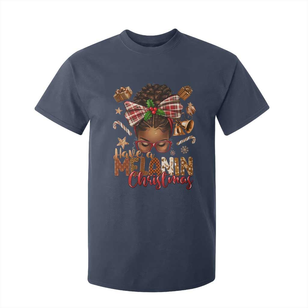 Have A Melanin Christmas African American Girl Xmas T Shirt For Kid TS11 Navy Print Your Wear