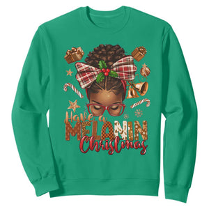 Have A Melanin Christmas African American Girl Xmas Sweatshirt TS11 Irish Green Print Your Wear
