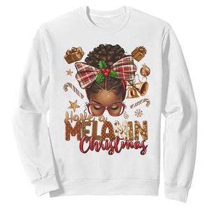 Have A Melanin Christmas African American Girl Xmas Sweatshirt TS11 White Print Your Wear