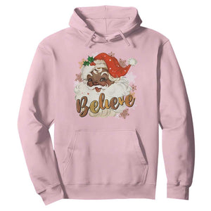 Funny Retro Black Santa Christmas Hoodie Believe African American Xmas TS11 Light Pink Print Your Wear