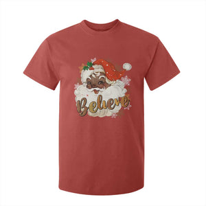 Funny Retro Black Santa Christmas T Shirt For Kid Believe African American Xmas TS11 Red Print Your Wear