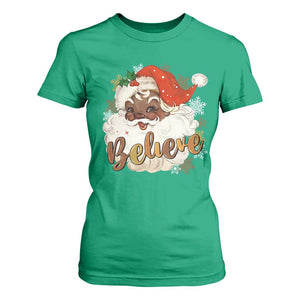 Funny Retro Black Santa Christmas T Shirt For Women Believe African American Xmas TS11 Irish Green Print Your Wear