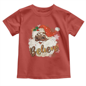 Funny Retro Black Santa Christmas Toddler T Shirt Believe African American Xmas TS11 Red Print Your Wear