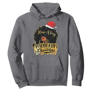 Have A Melanin Christmas African American Santa Girl Xmas Hoodie TS11 Charcoal Print Your Wear