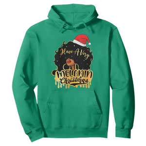 Have A Melanin Christmas African American Santa Girl Xmas Hoodie TS11 Irish Green Print Your Wear