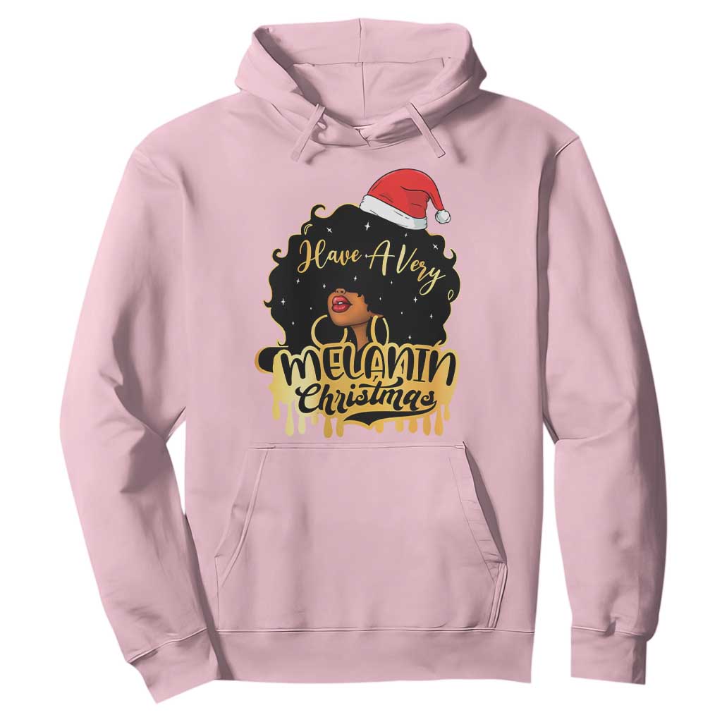 Have A Melanin Christmas African American Santa Girl Xmas Hoodie TS11 Light Pink Print Your Wear