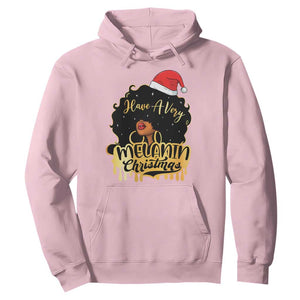 Have A Melanin Christmas African American Santa Girl Xmas Hoodie TS11 Light Pink Print Your Wear