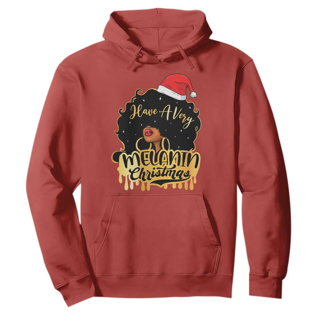 Have A Melanin Christmas African American Santa Girl Xmas Hoodie TS11 Red Print Your Wear