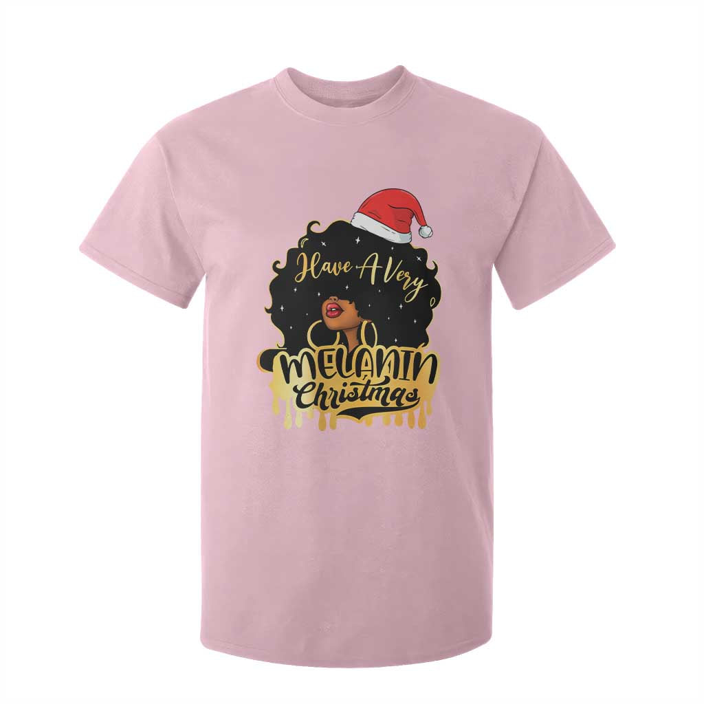 Have A Melanin Christmas African American Santa Girl Xmas T Shirt For Kid TS11 Light Pink Print Your Wear
