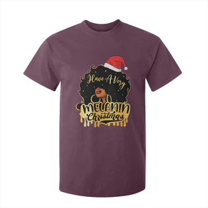 Have A Melanin Christmas African American Santa Girl Xmas T Shirt For Kid TS11 Maroon Print Your Wear