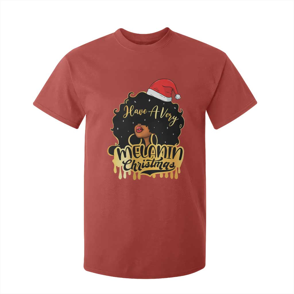 Have A Melanin Christmas African American Santa Girl Xmas T Shirt For Kid TS11 Red Print Your Wear