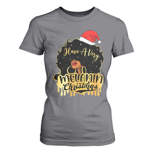 Have A Melanin Christmas African American Santa Girl Xmas T Shirt For Women TS11 Charcoal Print Your Wear