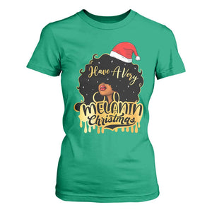 Have A Melanin Christmas African American Santa Girl Xmas T Shirt For Women TS11 Irish Green Print Your Wear
