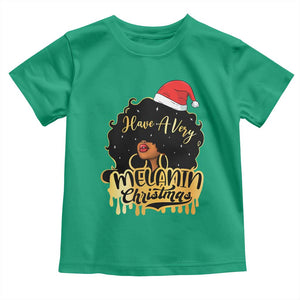 Have A Melanin Christmas African American Santa Girl Xmas Toddler T Shirt TS11 Irish Green Print Your Wear