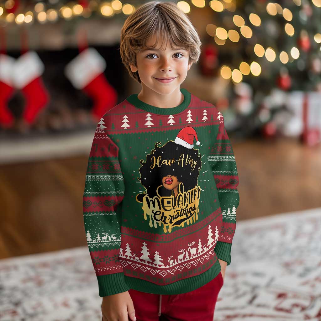 Have A Melanin Christmas African American Santa Girl Xmas Ugly Christmas Sweater TS11 Christmas Print Your Wear