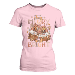 Funny African American Christmas T Shirt For Women Stay Merry And Bright Black Melanin Girl TS11 Light Pink Print Your Wear