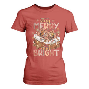Funny African American Christmas T Shirt For Women Stay Merry And Bright Black Melanin Girl TS11 Red Print Your Wear