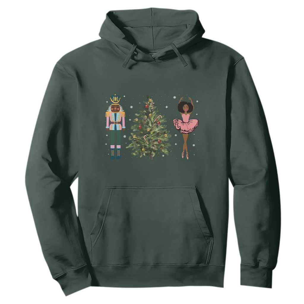 Funny Black Ballerina Nutcracker African American Christmas Hoodie TS11 Dark Forest Green Print Your Wear