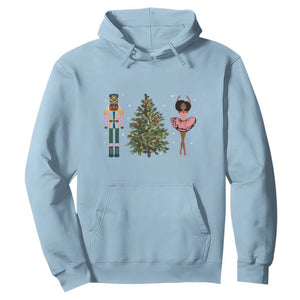 Funny Black Ballerina Nutcracker African American Christmas Hoodie TS11 Light Blue Print Your Wear