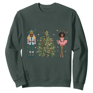 Funny Black Ballerina Nutcracker African American Christmas Sweatshirt TS11 Dark Forest Green Print Your Wear