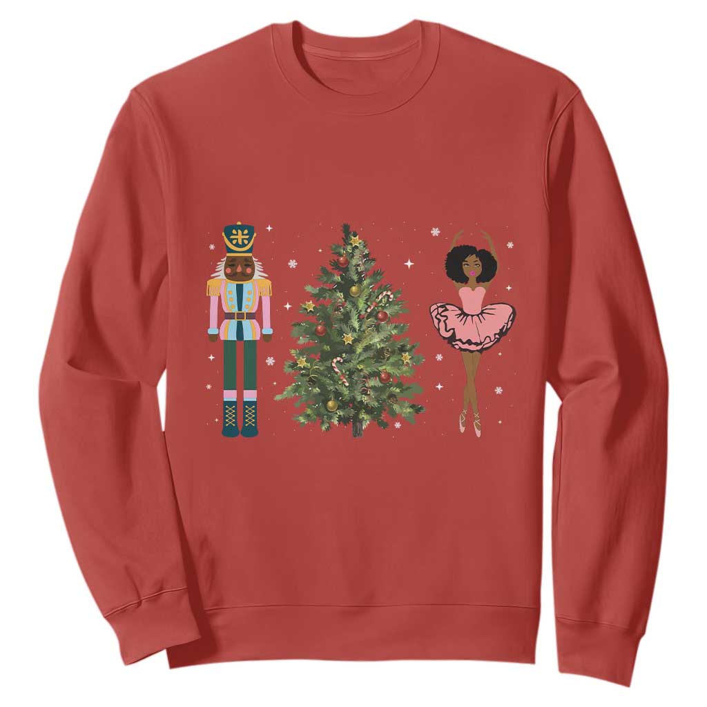Funny Black Ballerina Nutcracker African American Christmas Sweatshirt TS11 Red Print Your Wear