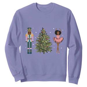 Funny Black Ballerina Nutcracker African American Christmas Sweatshirt TS11 Violet Print Your Wear