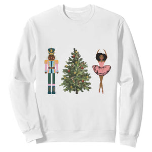Funny Black Ballerina Nutcracker African American Christmas Sweatshirt TS11 White Print Your Wear