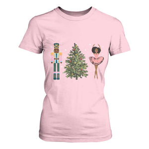 Funny Black Ballerina Nutcracker African American Christmas T Shirt For Women TS11 Light Pink Print Your Wear