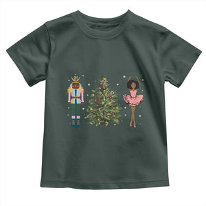 Funny Black Ballerina Nutcracker African American Christmas Toddler T Shirt TS11 Dark Forest Green Print Your Wear