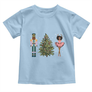 Funny Black Ballerina Nutcracker African American Christmas Toddler T Shirt TS11 Light Blue Print Your Wear