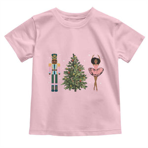 Funny Black Ballerina Nutcracker African American Christmas Toddler T Shirt TS11 Light Pink Print Your Wear