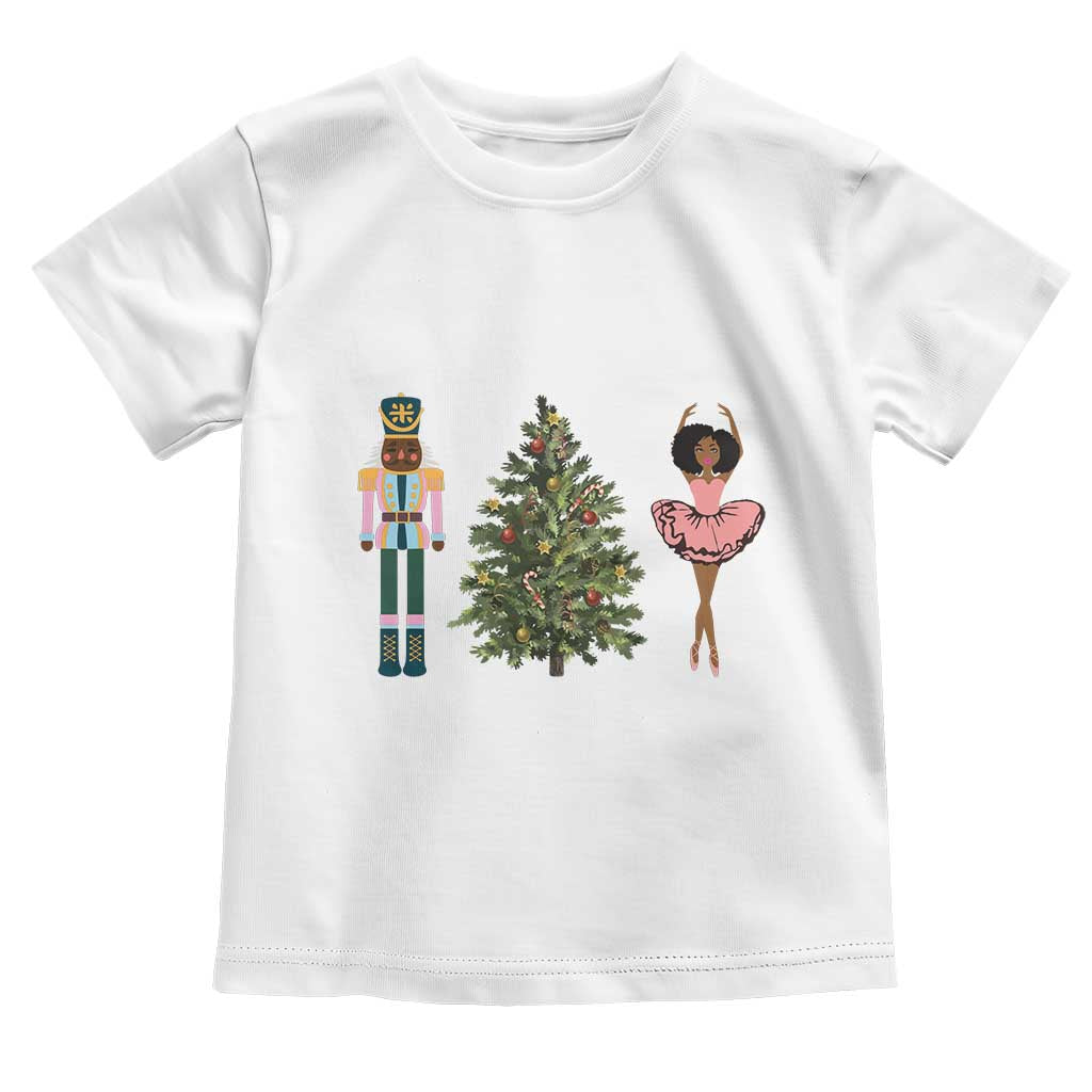 Funny Black Ballerina Nutcracker African American Christmas Toddler T Shirt TS11 White Print Your Wear