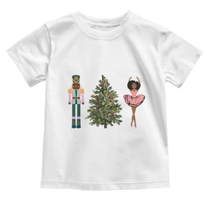 Funny Black Ballerina Nutcracker African American Christmas Toddler T Shirt TS11 White Print Your Wear