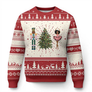 Funny Black Ballerina Nutcracker African American Christmas Ugly Christmas Sweater TS11 Red Print Your Wear