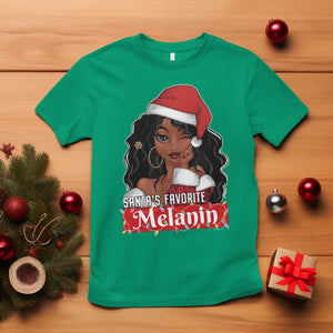 African American Christmas T Shirt Santa's Favorite Melanin Santa Girl TS11 Irish Green Print Your Wear