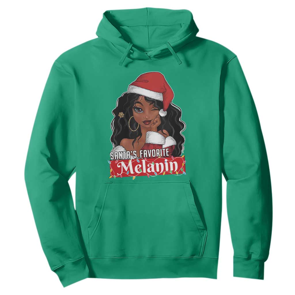 African American Christmas Hoodie Santa's Favorite Melanin Santa Girl TS11 Irish Green Print Your Wear