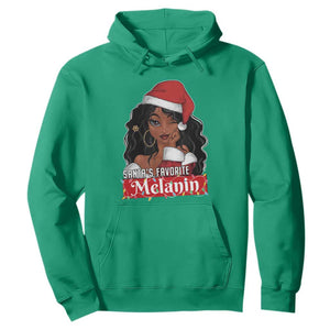 African American Christmas Hoodie Santa's Favorite Melanin Santa Girl TS11 Irish Green Print Your Wear